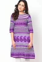 Kurti'S Purple Printed Kurtas