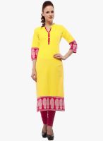 Kurti'S Yellow Printed Kurta