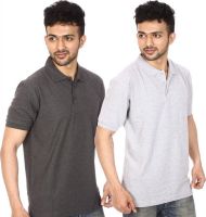 Lyril Solid Men's Polo Neck Multicolor T-Shirt(Pack of 2) Lyril Solid Men's Polo Neck Multicolor T-Shirt(Pack of 2)