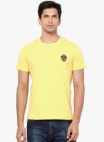 La Seven Yellow Solid Round Neck T-Shirt