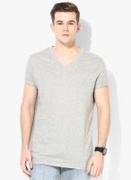 Levi's Grey Solid V Neck T-Shirt