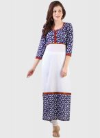 Libas White Printed Kurta