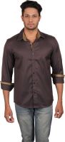 Lmfao Men's Solid Casual Brown Shirt Lmfao Men's Solid Casual Brown Shirt