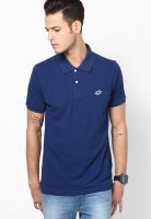 Lotto Navy Blue Solid Polo T-Shirts