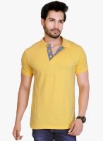 Lucfashion Yellow Solid Polo T-Shirt