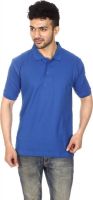 Lyril Solid Men's Polo Neck Blue T-Shirt