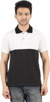 MA Printed Men's Polo Neck Black, White T-Shirt