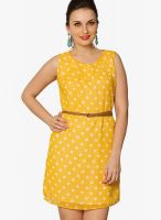 Miss Chase Yellow Colored Printed Shift Dress