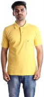 Mrtees Solid Men's Polo Neck Yellow T-Shirt