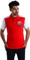 Mrtees Striped Men's Polo Neck Red T-Shirt