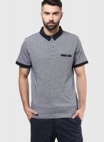 New Look Navy Blue Printed Polo T-Shirts