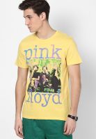Pink Floyd Yellow Printed Round Neck T-Shirts