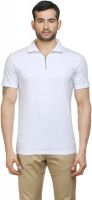 Poshuis Solid Men's Polo Neck White T-Shirt