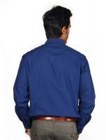 Provogue Men's Solid Casual Dark Blue Shirt