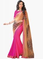 Roop Kashish Pink Embroidered Saree