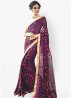 Roop Kashish Printed Purple Saree