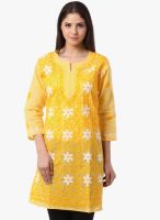 Saadgi Yellow Embroidered Kurta