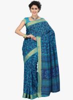 Saree Swarg Blue Printed Saree