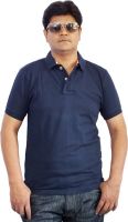 Scottland Solid Men's Polo Neck Dark Blue T-Shirt