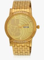 Sonata Sitara 7108Ym02 Golden Analog Watch