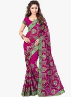 Sourbh Sarees Magenta Embroidered Saree