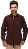 Speak Men's Solid Casual Brown Shirt