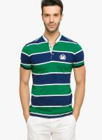 Status Quo Green Striped Polo T-Shirts