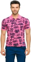 Status Quo Printed Men's Polo Neck Pink T-Shirt