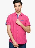 Teemper Checked Pink Casual Shirt
