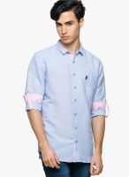 Teemper Solid Blue Casual Shirt