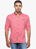 The Indian Garage Co. Red Solid Slim Fit Casual Shirt