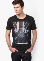 Tom Tailor Black Round Neck T-Shirt