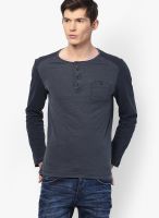 Tom Tailor Navy Blue Henley T-Shirt