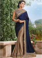 Touch Trends Blue Embroidered Saree