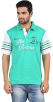 VKT Printed Men's Polo Neck Green, White T-Shirt