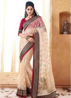 Vishal Cream Embroidered Saree