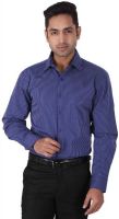 Warewell Men's Striped Formal Blue Shirt