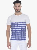Zobello Purple Printed Round Neck T-Shirt