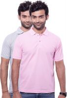 Zuvic Solid Men's Polo Neck Multicolor T-Shirt(Pack of 2)