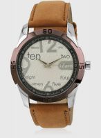 tZaro Zgltt4423whtn Tan/White Analog Watch