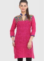 Aamer Fuchsia Printed Kurtis