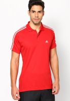 Adidas Red Solid Polo T-Shirt