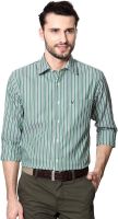 Allen Solly Men's Striped Casual Green Shirt