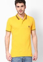 Andrew Hill Yellow Solid Polo T-Shirts