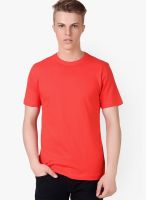 Aventura Outfitters Red Solid Round Neck T-Shirt