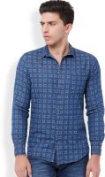 Bandit Men's Printed Casual Blue Shirt