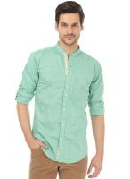 Basics Green Checks Slim Fit Casual Shirt