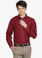 Black Coffee Maroon Slim Fit Formal Shirt