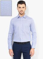 Blackberrys Blue Checks Slim Fit Formal Shirt