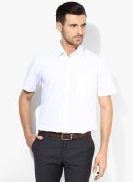 Blackberrys White Solid Regular Fit Formal Shirt